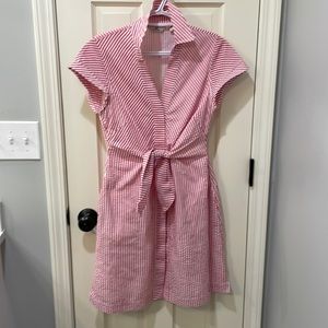 Vineyard vines red seersucker mini dress.